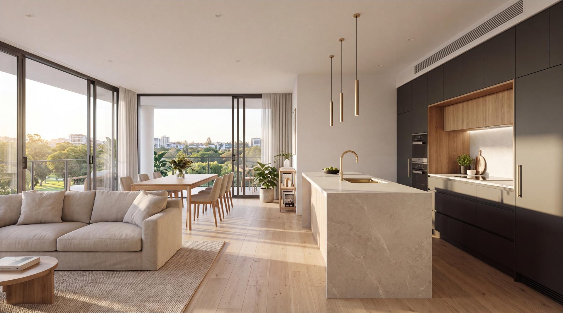 Kitchen and living interior